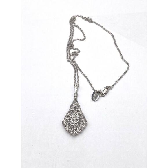 Stauer 925 Necklace Chain Pendant Sterling Silver CZ - Picture 1 of 9